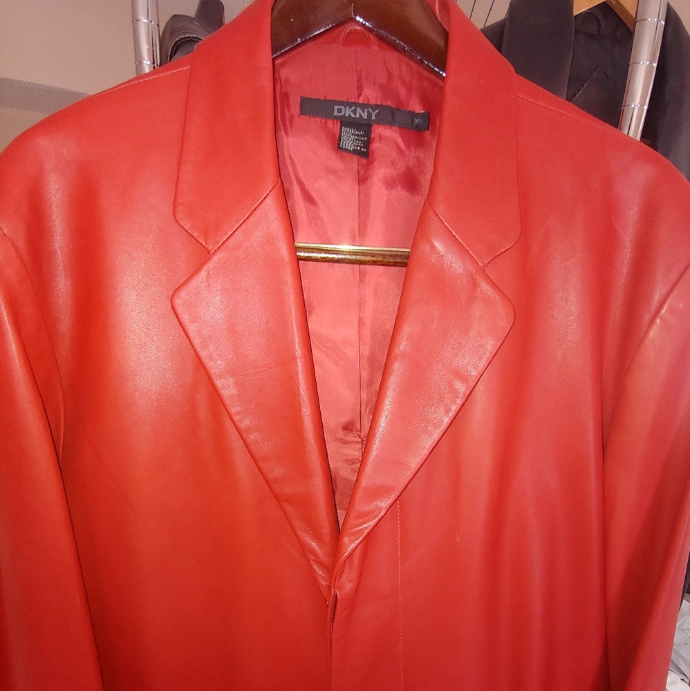 DKNY Leather Coat. Perfect condition, never used
